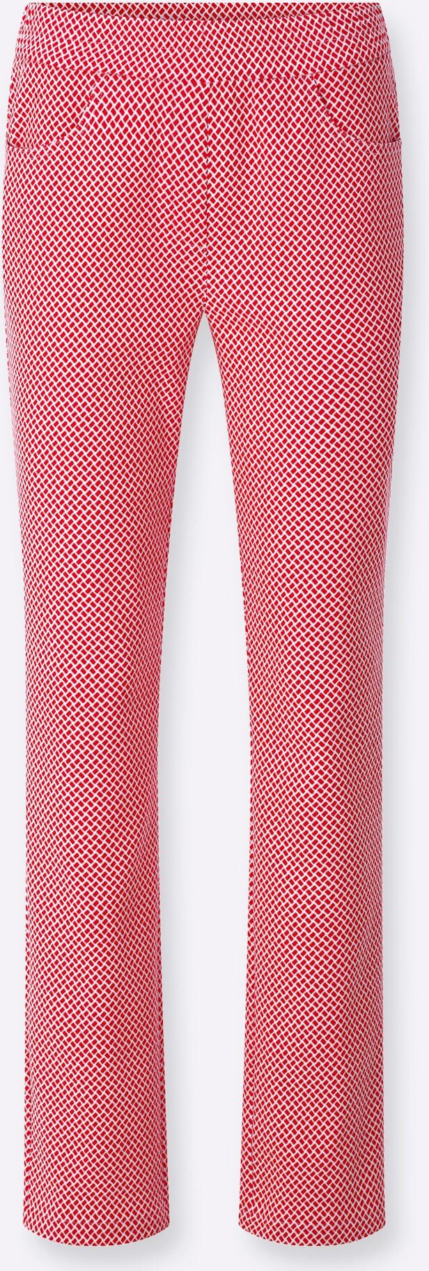 Schlupfhose CASUAL LOOKS, Damen, Gr. 245, Extrakurzgrössen, rosa (rot, ecru, gemustert), 43% Viskose, 42% Polyester, 11% Polyamid, 4% Elasthan, gemustert, mehrfarbig, lang, Hosen Schlupfhose rot, ecru, gemustert 245, Extrakurzgrössen