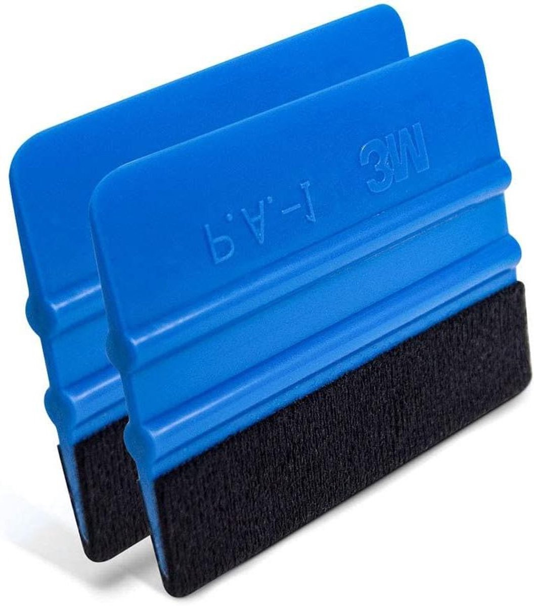 Blauwe Folie Rakel - Folie Applicator Vinyl Tool met Krasvrije Viltrand - B: 10 cm, H: 7,3 cm