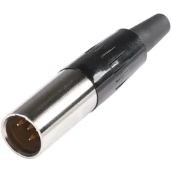 HICON Mini-XLR, 4-pol , Metall-, Löttechnik-Kabelstecker, vergoldete(r) Kontakt(e), gerade, nickelfarben