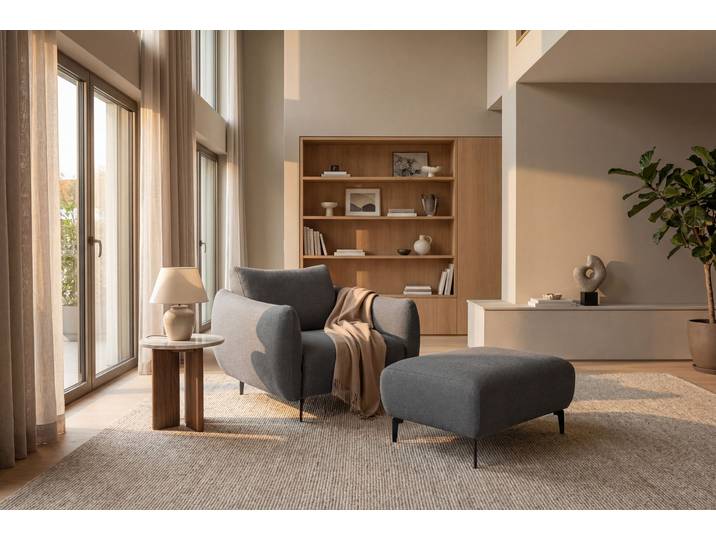 Fauteuil Gris Tissu Stormy 95 x 75 x 96cm