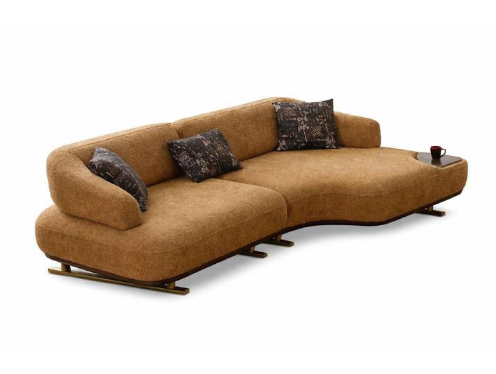 JVmoebel Sofa Sofa Modern Orange 4-Sitzer Designer-Sofa Stoff Holz Minimalismus, 1 Teile