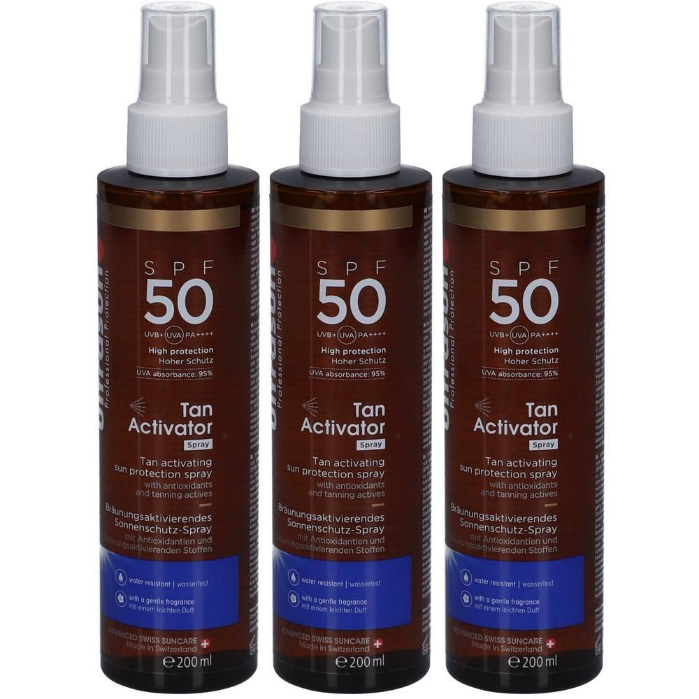 Ultrasun Tan Activator Spray SPF 50 x3 3x200 ml Gel