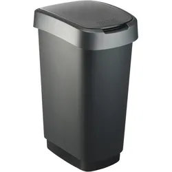 Rotho Twist Swingeimer aus recyceltem Kunststoff 50Liter dark silber