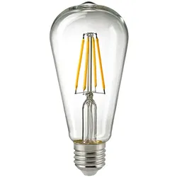 SIGOR LED Filament Edisonlampe ST64, 230V, Ø 6.4cm / L 14.3cm, E27, 7W 2700K 806lm 300°, dimmbar, klar SIG-6136201