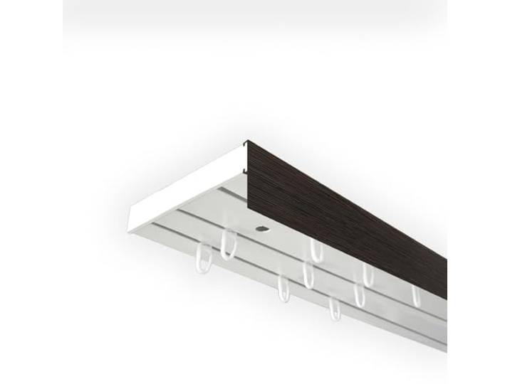 SN Deco Vorhangschiene SH 3-läufig Wenge Blende 5cm, Weiß, 120cm