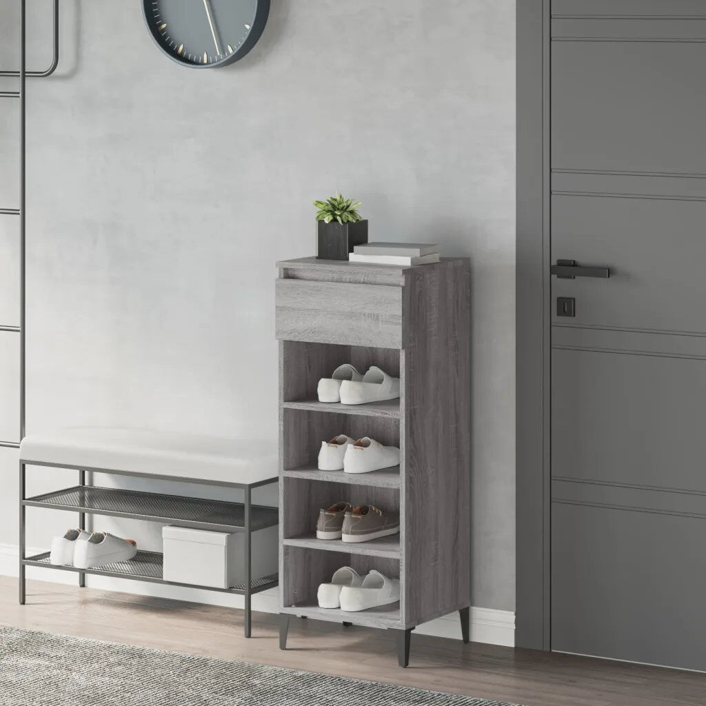 Union Rustic 8 Pair Shoe Rack Grey 8