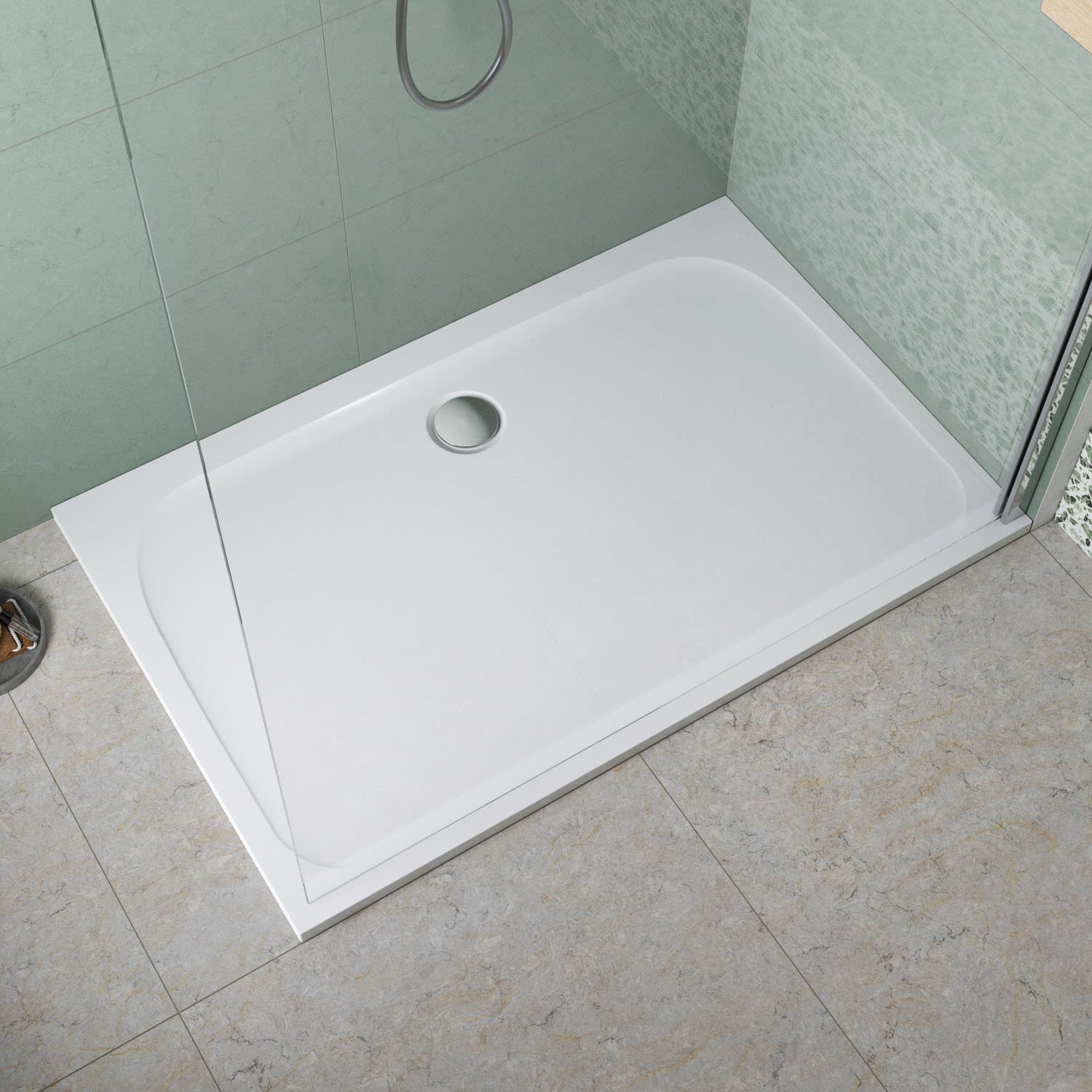 pianura Emilia mineral Duschwanne 120 x 90 x 3 cm