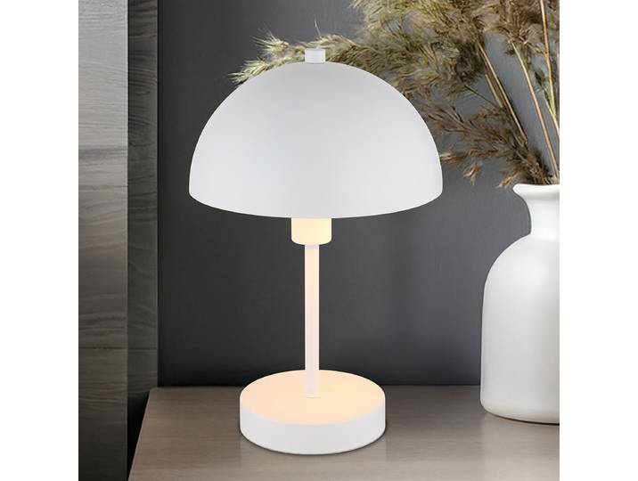 Tischleuchte Ø 20cm Weiß/Weiß Eisen, lackiert PVC LED E14