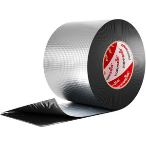 Poppstar Dichtungsband 1010832 Alu-Butylband, selbstklebend, wasserdicht, silber, 100mm x 10m
