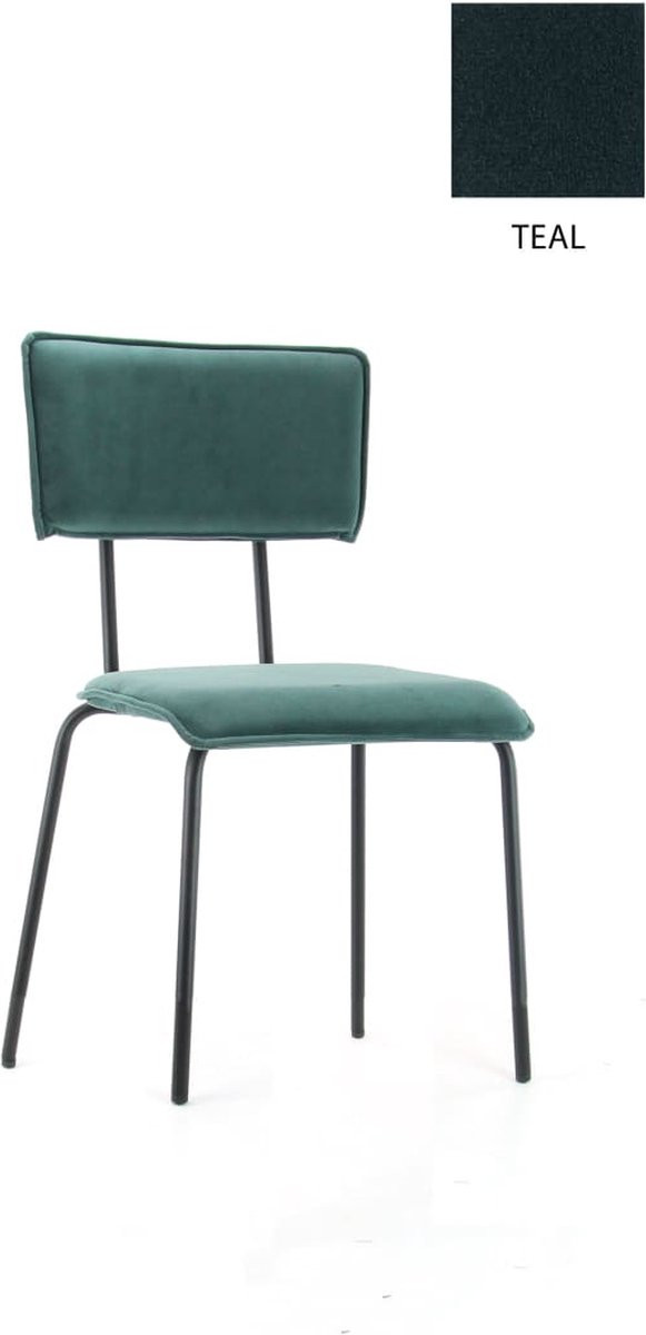 Workliving Eetkamerstoel Bo - Velvet Earth Teal - Stapelbaar