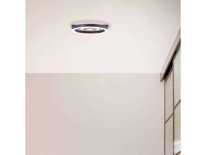 LED-Deckenleuchte Typ C 20 x 5 x 20cm Schwarz Eisen, pulverbeschichtet ABS Kunststoff LED LED-Platine