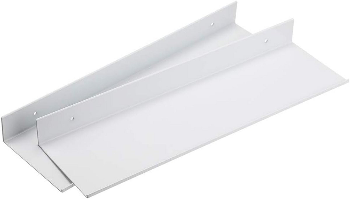 Set van 2 aluminiumlegering wandgemonteerde zwevende planken voor woonkamer, kantoor, slaapkamer, badkamer en keuken