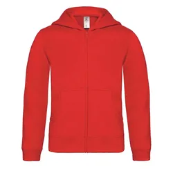 B&C Kinder Kapuzen Sweatjacke Hooded Full Zip WK682 red 7/8 (122/128)