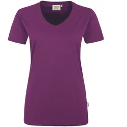 Damen V-Shirt "PERFORMANCE" 181 - S - aubergine