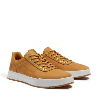 Sneaker TIMBERLAND "MAPLE GROVE - LOW LACE SNEAKER", Herren, Gr. 41,5, wheat nubuck, Leder, Schuhe Sneaker