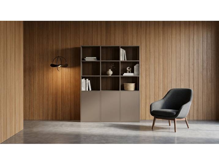 Regal in Greige planen MDF Lackiert Beige­grau