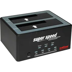 ROLINE 16014122 - Dockingstation 2x 2,5/3,5 SATA, USB 3.0, Clone-Funktion