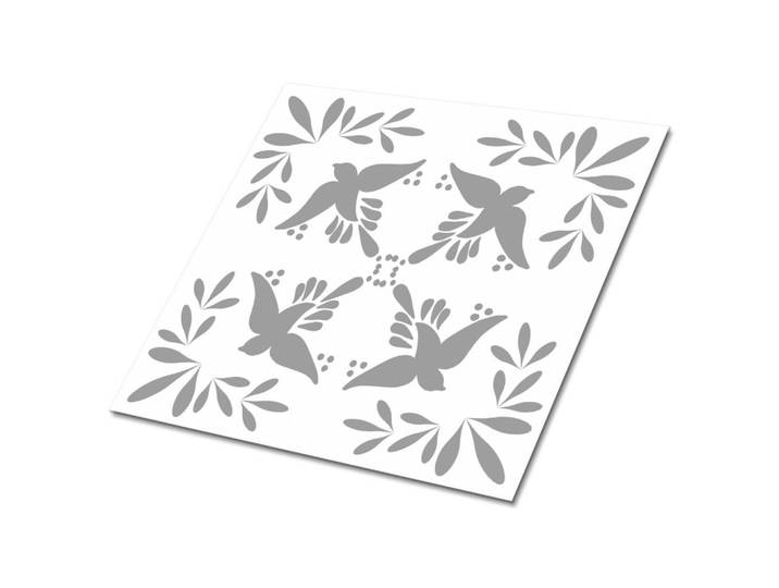 Tulup Selbstklebende Wandfliesen 9 Stück 30x30 cm - Vögel, Grau, Quadratisch, 30x1.6x30 cm, Tapeten & Wandverkleidungen, Wandtattoos & Sticker