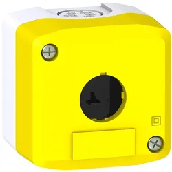 Schneider Electric XALFK01 Leergehäuse, Harmony XALF, Kunststoff, hellgrau, gelb, 1 Bohrung, 22mm