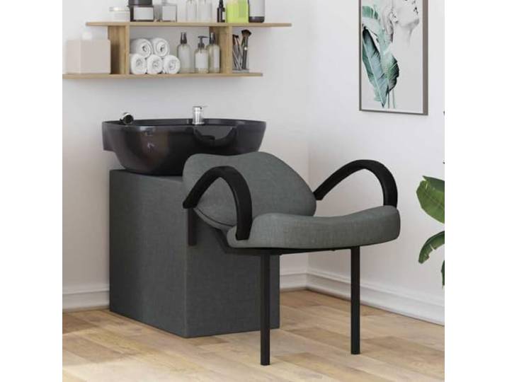 APXESS Friseurstuhl, Waschbecken Stuhl, Höhenverstellbar, Dunkelgrau Ergonomische Armlehnen, Stabiler Sperrholzrahmen, Minimalistisches Design