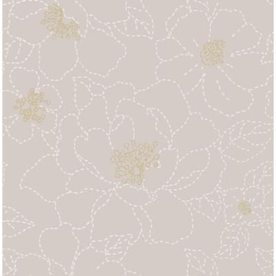 A-Street Prints Gardena Lavender Embroidered Floral Wallpaper
