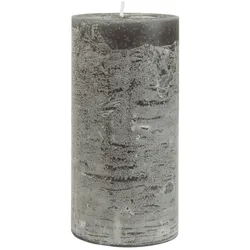 IB Laursen Rustikale Stumpenkerze, Höhe 14 cm, Ø 7 cm, dunkelgrau