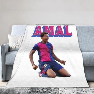 Shop Station Lamine Yamal Football Throw Blanket Soft Flannel Blanket For Sofa, Bed, Travel & All Season Comfort c 30x40in