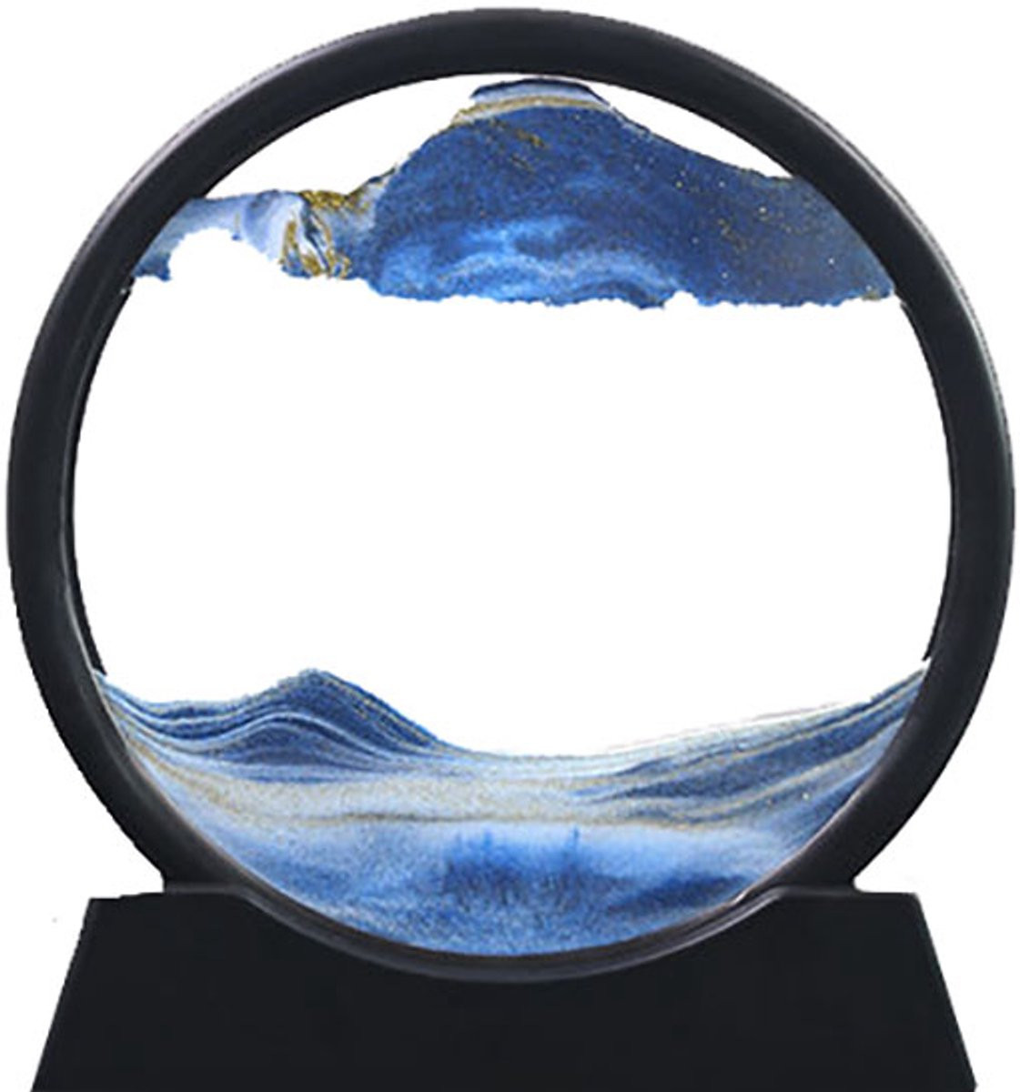 Luxe Bewegende Zandkunst Blauw - Drijfzand Schilderen Decoratie - 19,5 x 18 cm