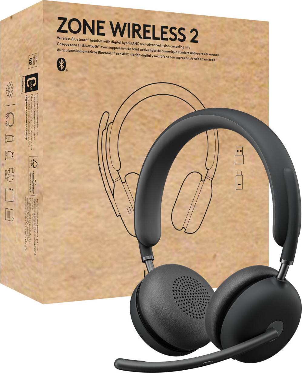 Logitech Zone Wireless 2 MS Stereo Headset USB-C/A 981-001152