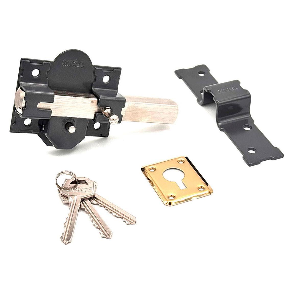 Micel Sicherheitsschloss crr08 86b/50 Stahl Grau 50 mm obenauf legen (63027249)