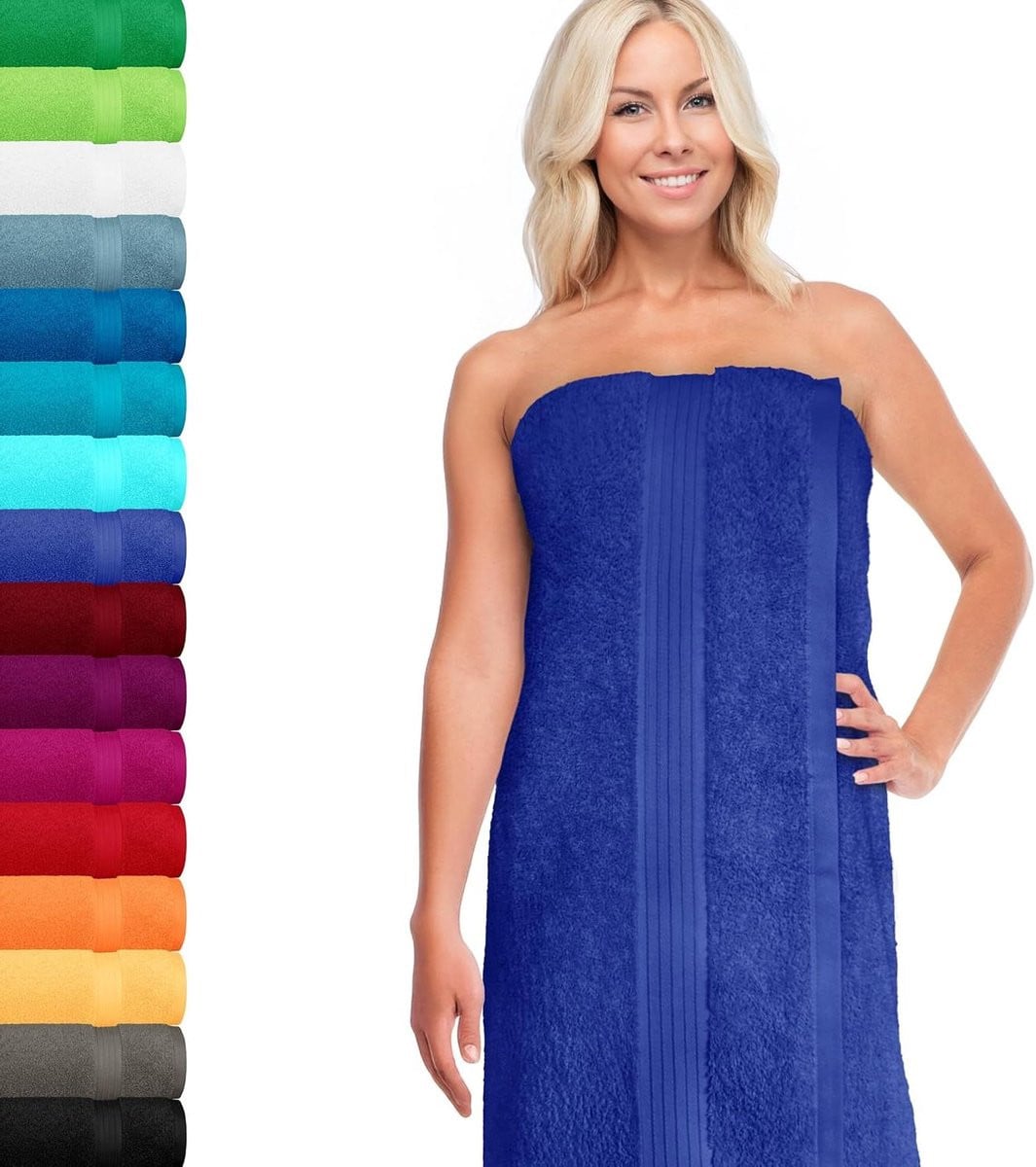 Koningsblauw Strandlaken Badstof XXL - Zeer Absorberende Sauna Handdoek - 220 x 85 cm