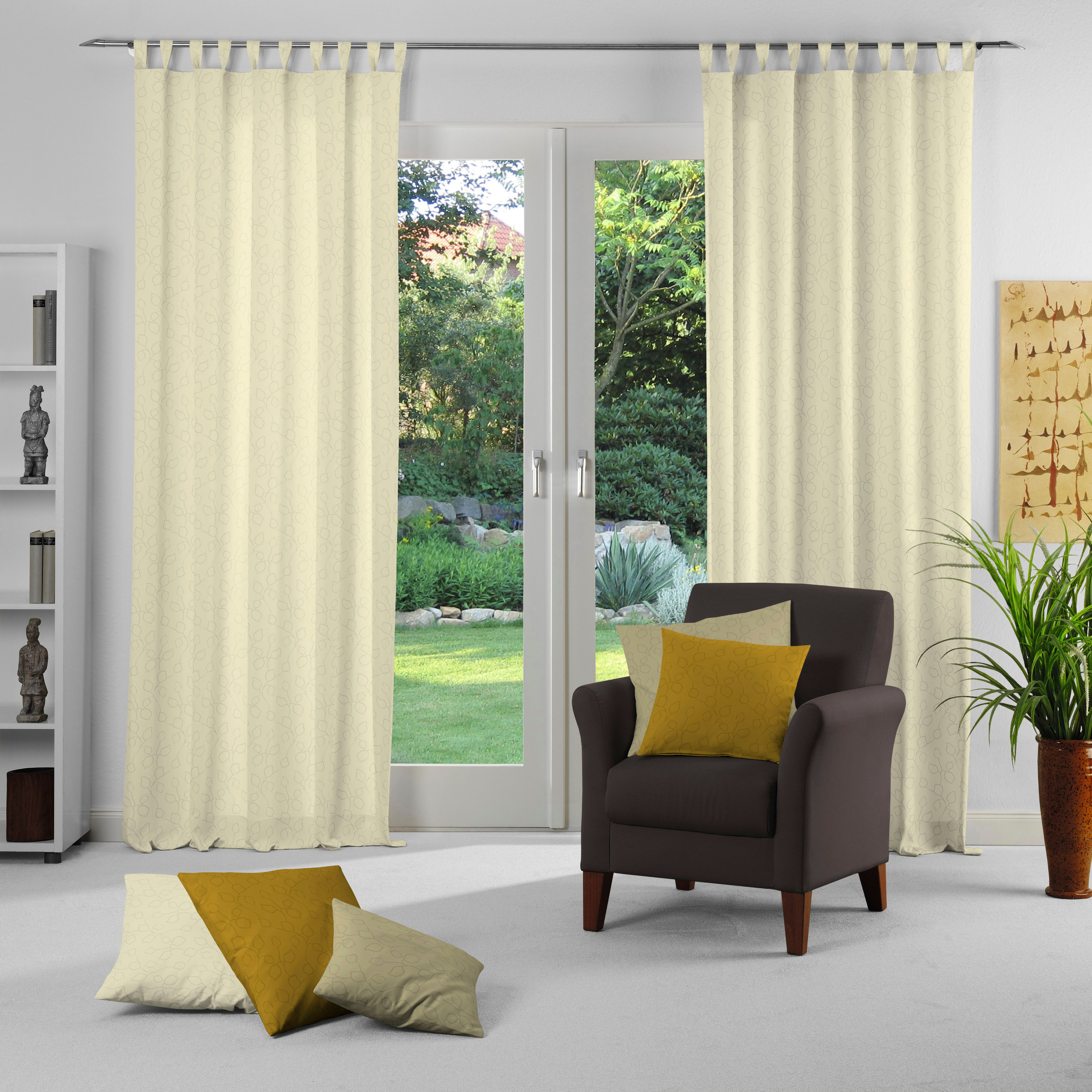Dekokissen WIRTH "Westport" Gr. 2, beige (natur, ranken), B:50cm L:50cm, Obermaterial: 100% Polyester, Dekokissen_Sitzkissen_Kissenhüllen, Dekokissen natur, ranken B/L: 50cm x 50cm, 2 Stk.