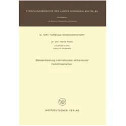 Standardisierung internationaler afrikanischer Verkehrssprachen, Fachbücher von Helma Pasch