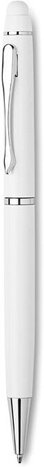 Stylo bille multifonctions personnalisé en aluminium EDUAR blanc