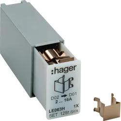 Hager LE063H Haltefederset für L063M, Reduzierung der Sicherung von D02 zu D01