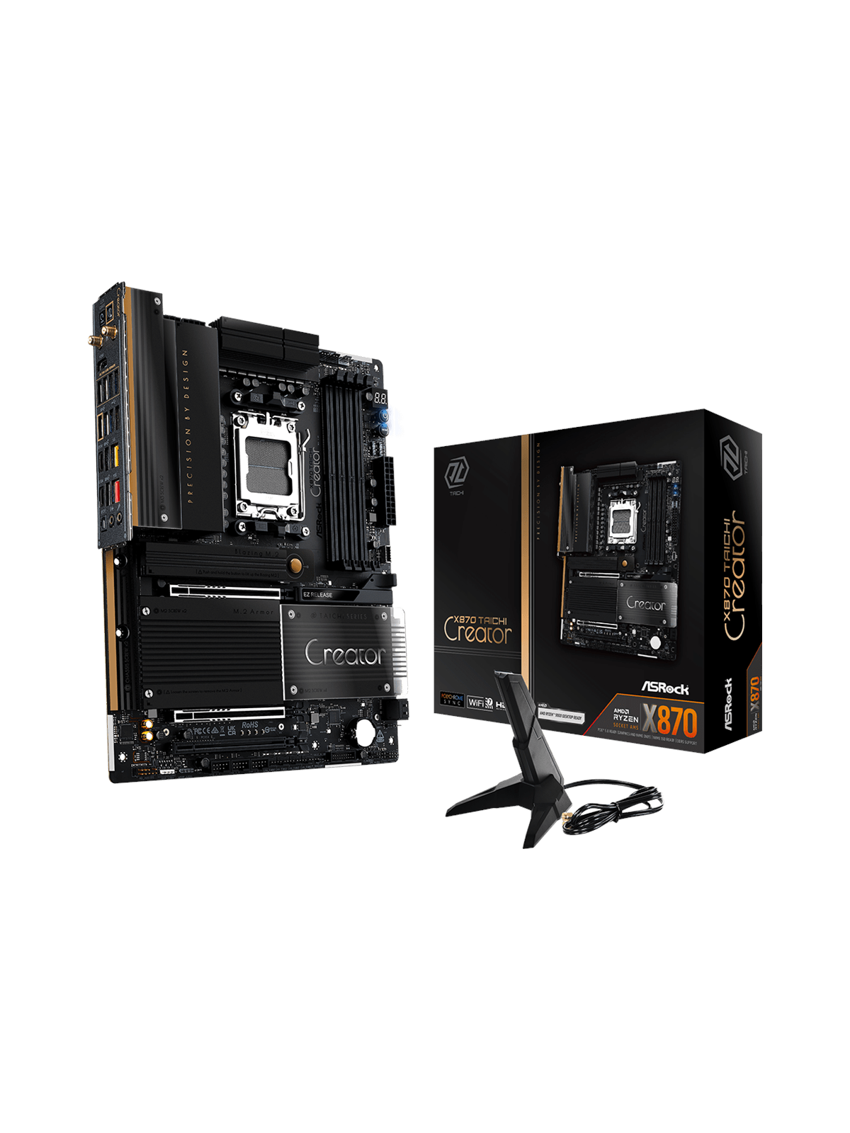 ASRock X870 TAICHI CREATOR Mainboard - AMD X870 - AMD AM5 - DDR5 RAM - ATX