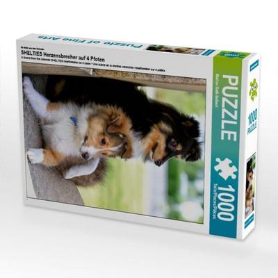 CALVENDO Puzzle Ein Motiv aus dem Kalender SHELTIES Herzensbrecher auf 4 Pfoten | 1000 Teile Lege-Größe 64x48cm Foto-Puzzle für glückliche Stunden