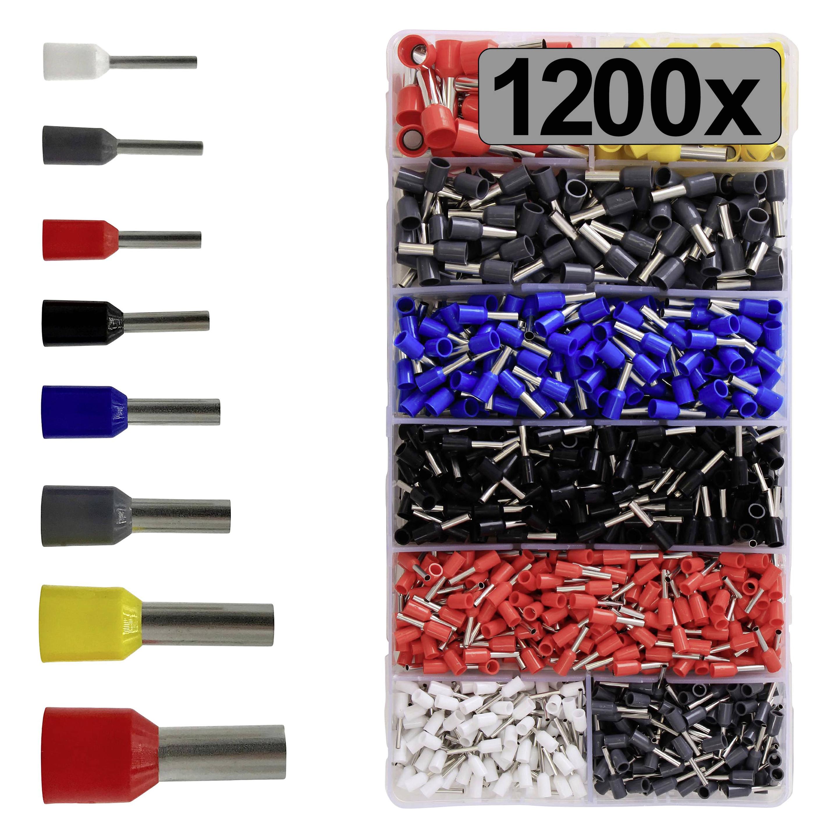 Tru Components TC-13377260 Aderendhülsen-Sortiment Teilisoliert Mehrfarbig 1200 (TC-13377260)