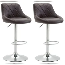 Proregal CHEFGASTRO 2er Set Barhocker CAPE VERDE Kunstleder Chrom HxBxT 83x46x49cm Kunstleder Braun Barstuhl