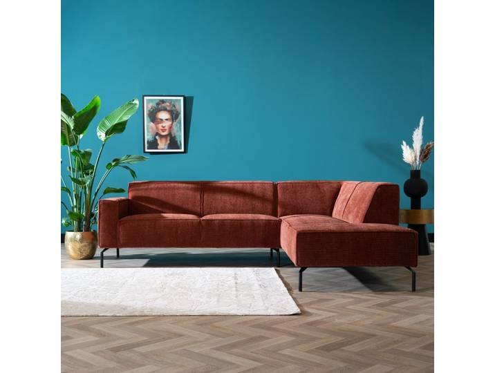 Bronx71 Ecksofa Kansas Chenille kupfer rechts