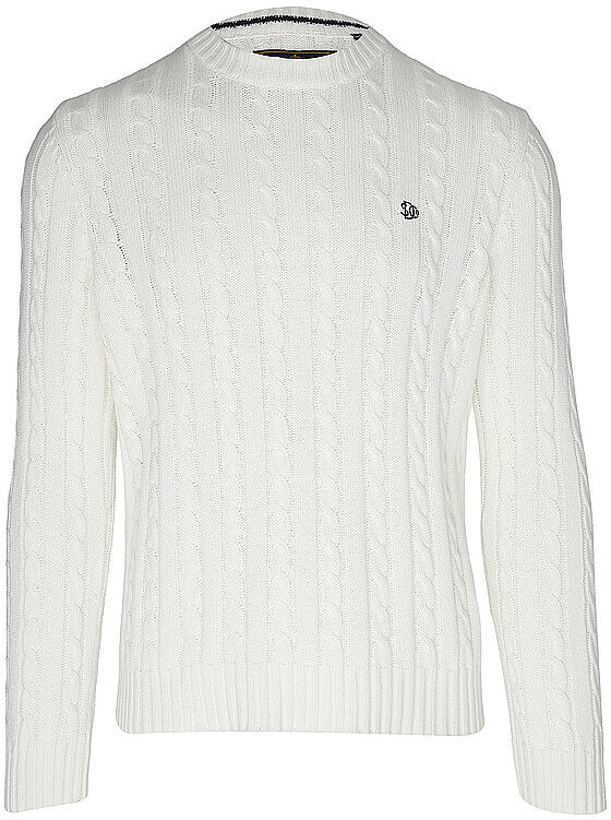 SUPERDRY Herren Sweater Cotton Cable Knit Crew Jumper creme   S M