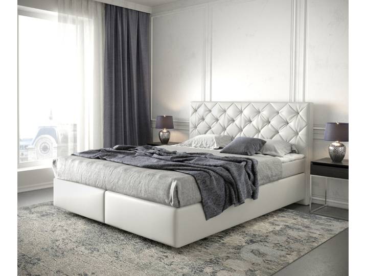Lit à sommier tapissier Dream Great 160x200 Cuir synthétique Weiß