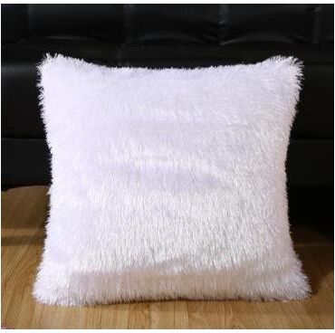 Smart Shopping Spot Soft Plush Velvet Cushion Cover Luxurious Fluffy Sofa Pillow Case For Cozy Home Decor white