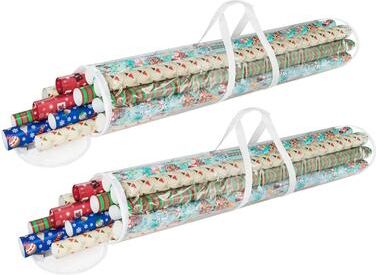 Wrapping Paper Storage - Set of 2 Organizers for 50 Rolls of Gift Wrap by Elf Stor