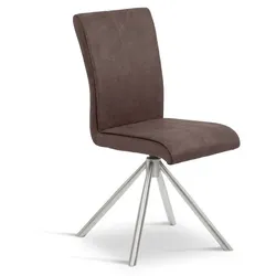 2er-Set Stuhl Milano Mikrofaser Braun