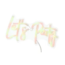 LED Neon Schild Lets Party   ¦ mehrfarbig ¦ Kunststoff ¦ Maße (cm): B: 41 H: 18 T: 1.6