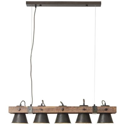 BRILLIANT Pendelleuchte "Decca", schwarz (schwarz stahl), 5, H: 115cm, 1 Stk., Leuchten, Hängelampe 5flg schwarz stahl, Pendelleuchte