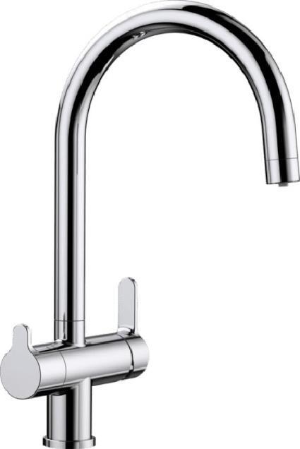 BLANCO TRIMA, Messing galvanisch, chrom, Hochdruck, Standard, Chrom, Messing, Hebelgriffe, Doppel, Typ J