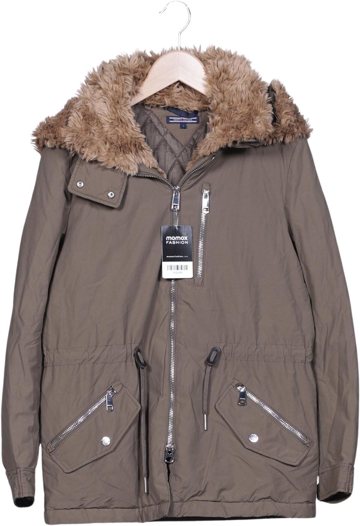 Tommy Hilfiger Damen Mantel, Grün, Gr. S, Leder / Synthetik / Baumwolle - Second Hand