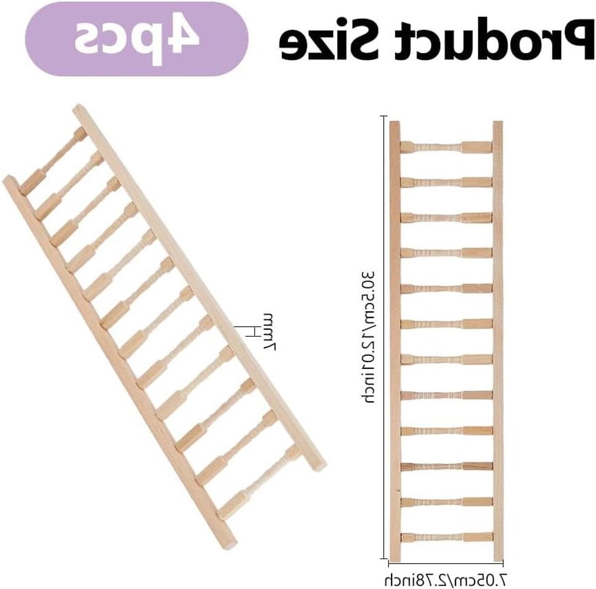 Mini Houten Ladders voor Poppenhuis Meubels Schaal 1:12 Mocassin